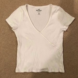 Hollister White V-Neck